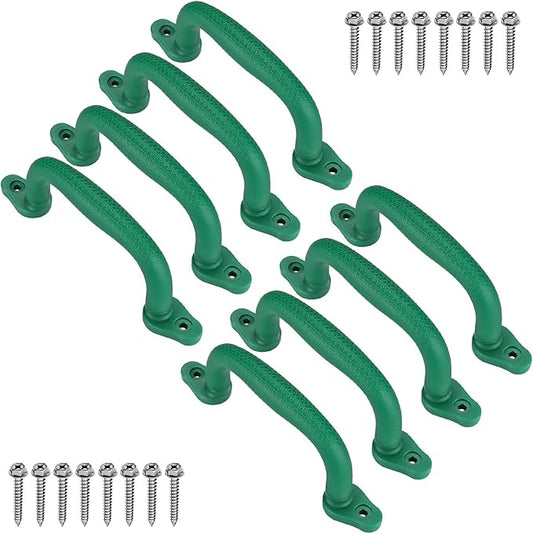 Dolibest Set of 8 Safety Playground Handles, Swing Set Kids Safety Hand Grips for Playset, Climbing Frame, Play House, Climbing Frame, Play House Handles (Green)