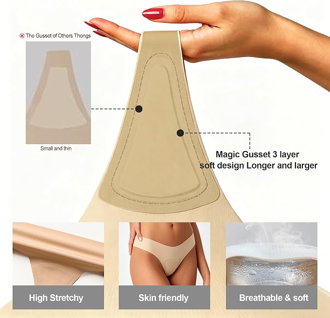 Seamless Thongs for Women Invisible Camel Toe Underwear No Show Thong Panty Liners Workout G-Strings Underwear