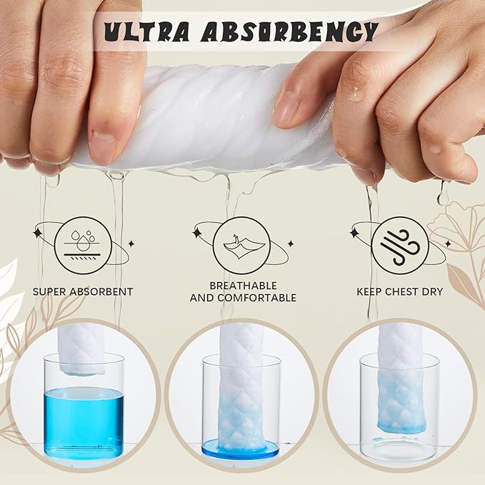 Toulite 10 Pcs Reusable Bra Liners for Sweat, 3 Layer Bra Sweat Pads, Soft Cotton Outer Layer with Polyester Fiber Core