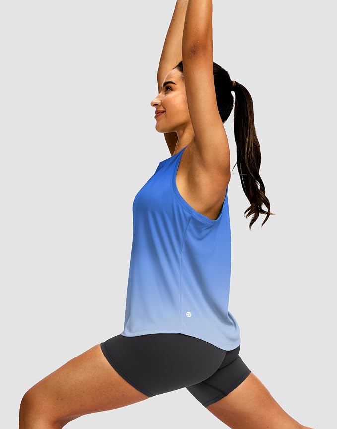 Women's Workout Tops Racerback Athletic Tank Tops Sleeveless Loose Fit Yoga Running Gym Shirts for Women