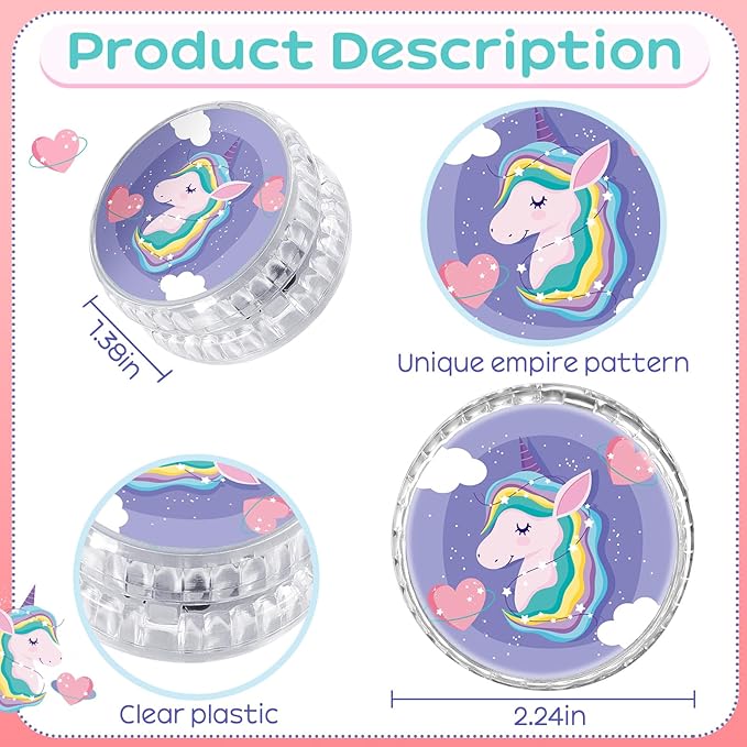 Lewtemi 4 Pack YoYo for Kids LED Light up YoYo Unicorn Donut Butterfly Dinosaur Beginner Responsive Ball Toys Gift for Girls Ages 6-12 Unicorn Donut Butterfly Dinosaur Pink Party Favors