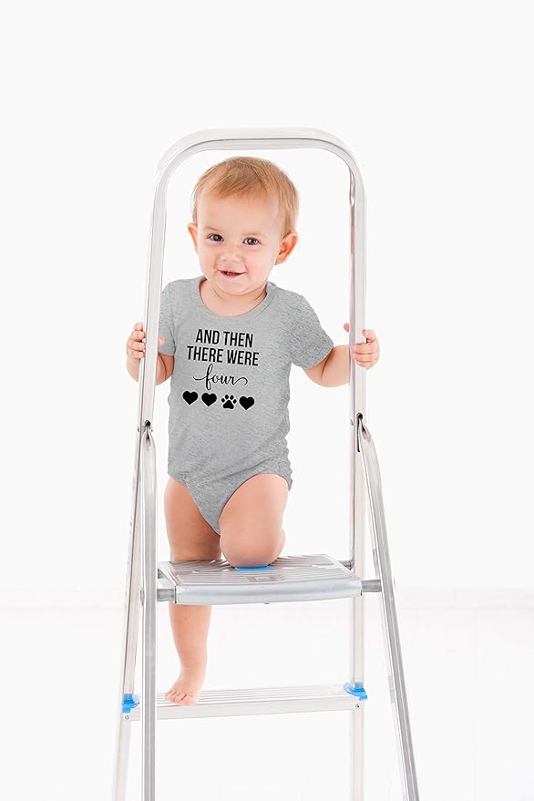 AW Fashions And Then There Were Four Baby Bodysuit Cute Newborn Boy Outfit Funny Baby Romper Girl Clothes