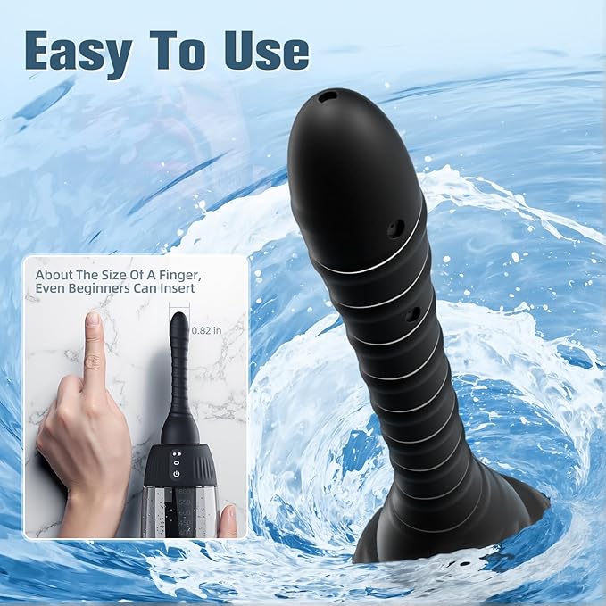 Automatic Anal Douche Rotating Enema - 20oz/600ml Douches for Men and Women, 360° Deep Cleansing Enemas for Colon Cleanse Men, 3 Adjustable Water Speeds & 3 Rotating Speeds, Remote Control Enema Kit
