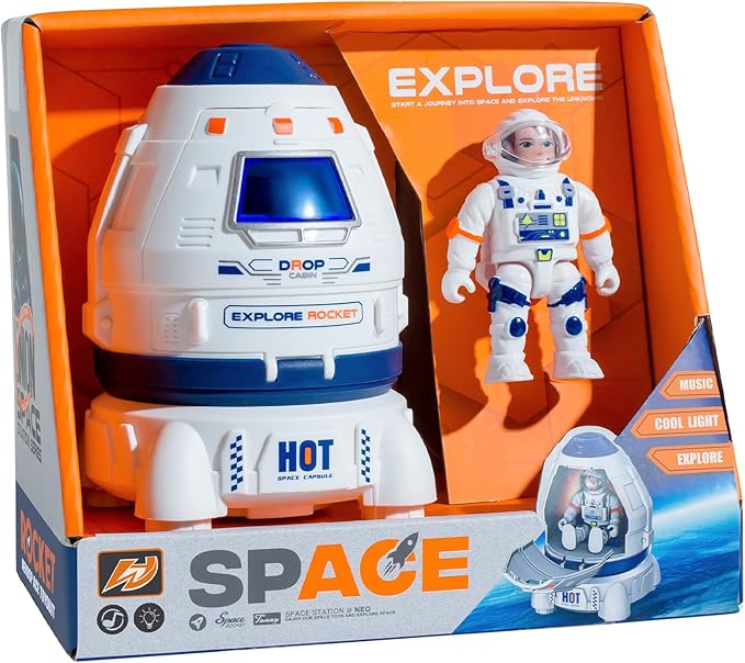 Concentration, Focus Toys , Space Rocket Ship Rocketship Small Spaceship Kids Astronaut Toy, Rocket, Educational, Concentration, Learning, Outer Space Toy, Gift for 3-8