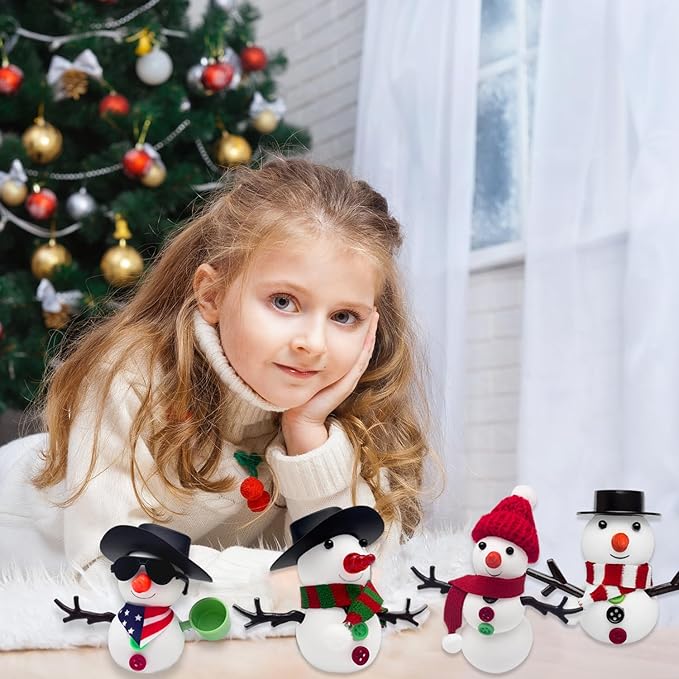 Christmas Snowman Crafts Sets，Build a Snowman Crafts Kit for Kids, Modeling Clay Christmas Snowman DIY Sets clay kit for kids, Christmas Stocking Stuffers for Kids, Christmas Crafts Xmas Gift