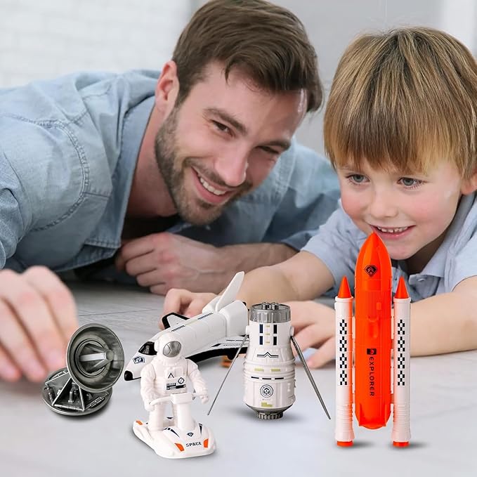 Concentration, Focus Space Toys, for Kids, Space Capsule Toy, Educational, Concentration, Learning, Space Shuttle Toys Rocket Toy, StemToy with Aircraft, SpaceRover, Astronautsl