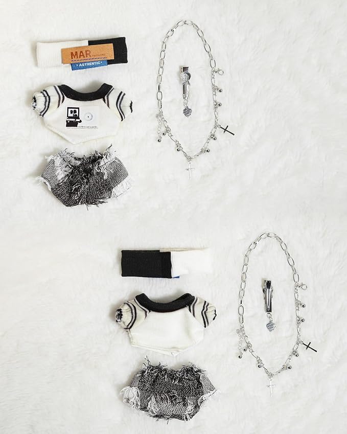 Doll Clothes for 17cm Dolls Fashion Accessories for Dress Up No Doll White