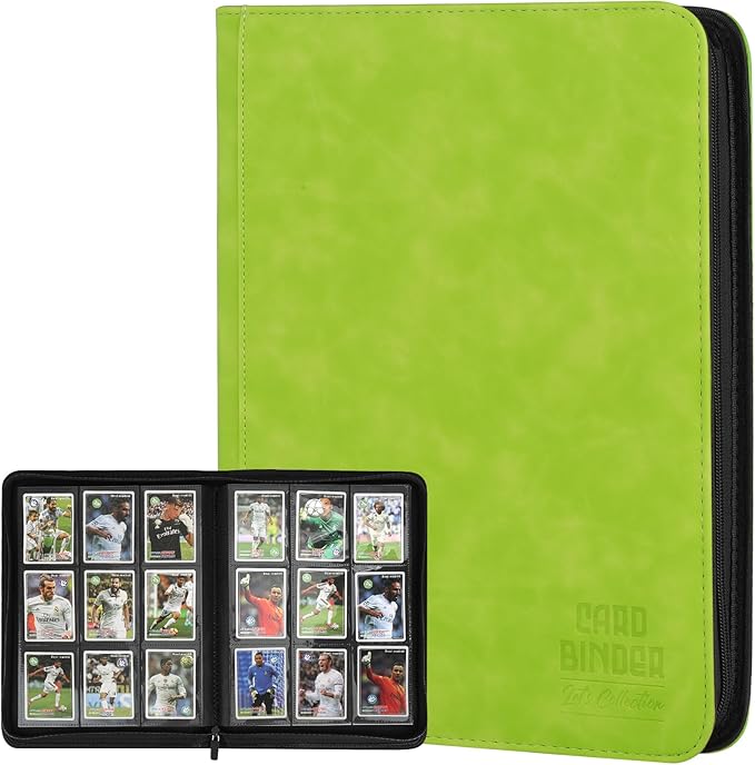 Trading Card Binder, Premium 9 Pocket Double Sided 540 Pocket PU Card Collection Binder, Collectible Trading Card Albums for MTG, TCG, Sport Card, Game Cards (Grass)