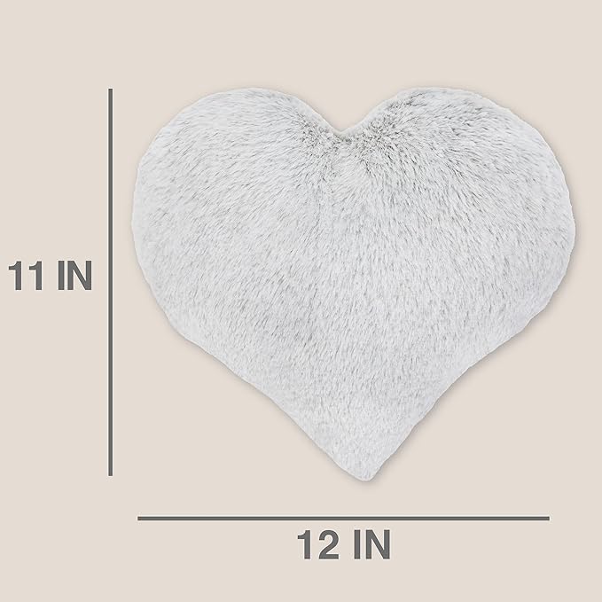 1i4 Group Cozy Microwavable Plush Toys - Heated Stuffed Heart Shape - Heatable Coolable Bedtime Comfort Plushie - Gray