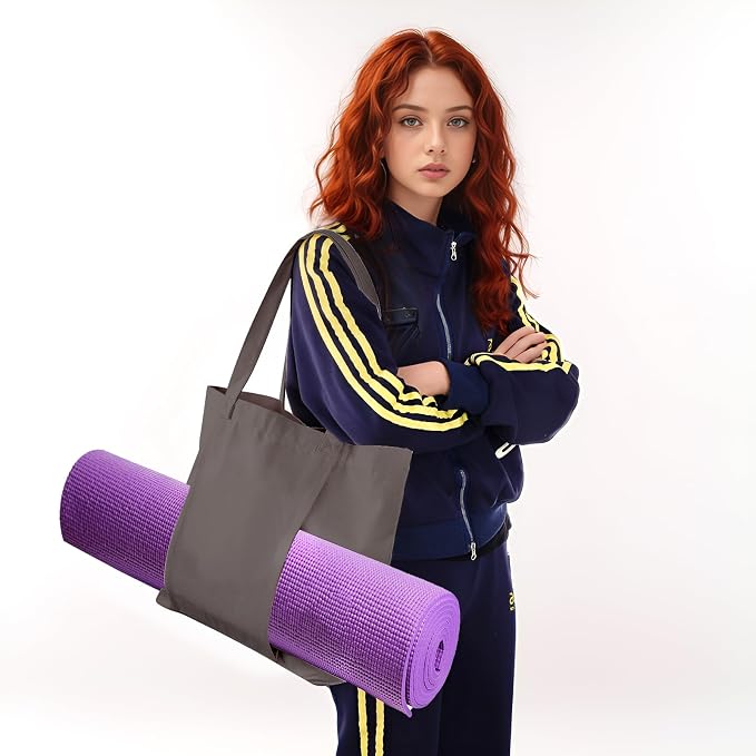 Yoga Mat Bag for Women Canvas Bag with Yoga Mat Carrier Yoga Mat Bags for Workout Pilates Travel Beach and Gym