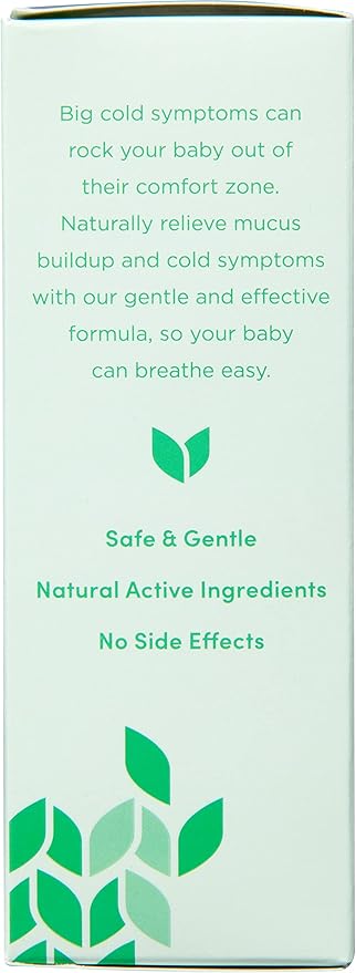 Hyland's Naturals Baby Mucus and Cold Relief, Daytime Baby Cold Medicine, Infant Cold and Cough Remedy, Decongestant, 4 Fluid Ounce (Pack of 2)