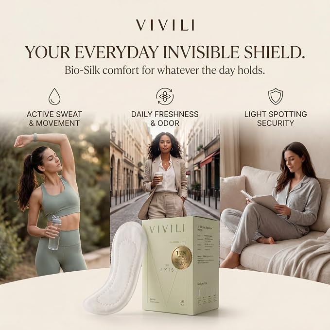 pH 4.5 Panty Liners for Women Long 6", Organic Cotton Alternative | 17x drier than cotton, plant-based Bio-Silk for daily discharge & sweat, ultra thin, breathable, hypoallergenic, 50ct