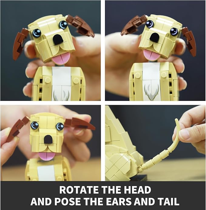 KAZI Adorable Dogs Building Toy Set,Dog Gifts for Animal-Lovers,Ideas Labrador Dog,Building Set for Girls and Boys,Creative Buildable Toys for Kids 8 and Up,Party Favors,Gifts for Halloween Christmas