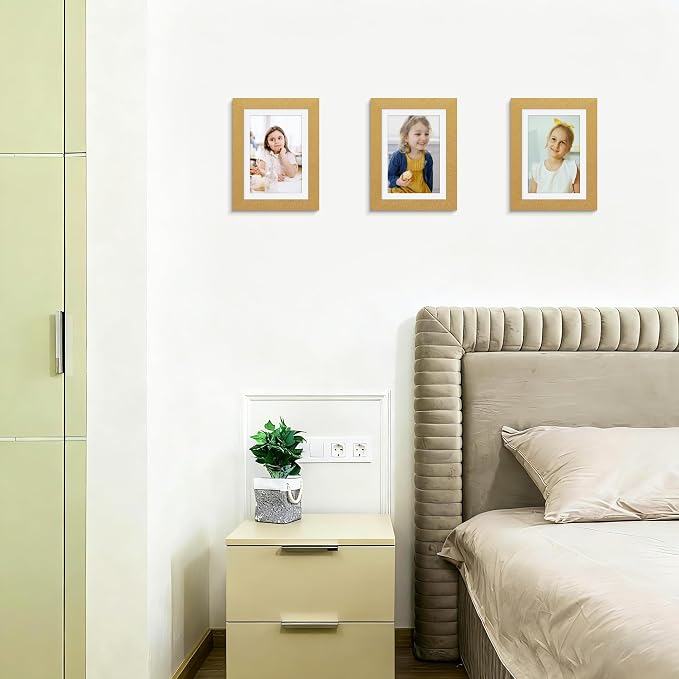 Picrit 5x7 Picture Frame Set of 12, Display 4x6 with Mat or 5x7 without Mat, Photo Frames for Wall Mounting or Table Top Display, Gold