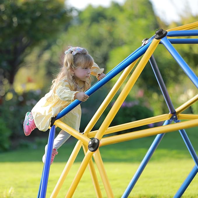 Zupapa Experience Ultimate Fun with the 2026 Upgraded Decagonal Geo Dome Climber - Supports 1000LBS Outdoor Playset and Easy Assembly Play Equipment for Kids (Blue, 9FT)