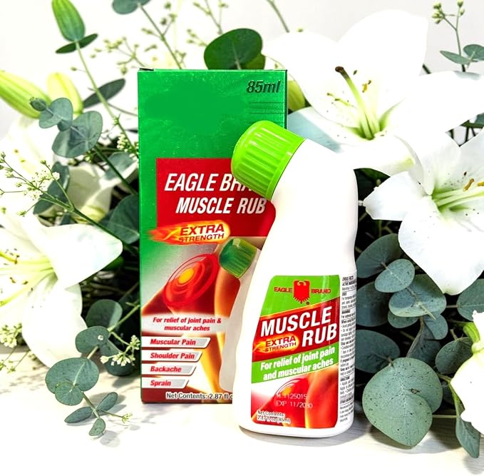 2 Packs - Eagle Essential Muscle Rub Oil - Hai Chai Dau Xoa Bop Hieu Con O - 85mL per Bottle with 2 Bottles per Order - Made in Singapore