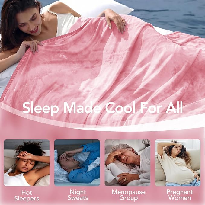Cooling Blanket 80''x88'' for Hot Sleepers, Arc-Chill Q-Max>0.35 Double Sided Cold Blankets for Night Sweats, Cool Soft Lightweight Summer Blanket for Sofa Bed Couch, Gifts for Women Queen