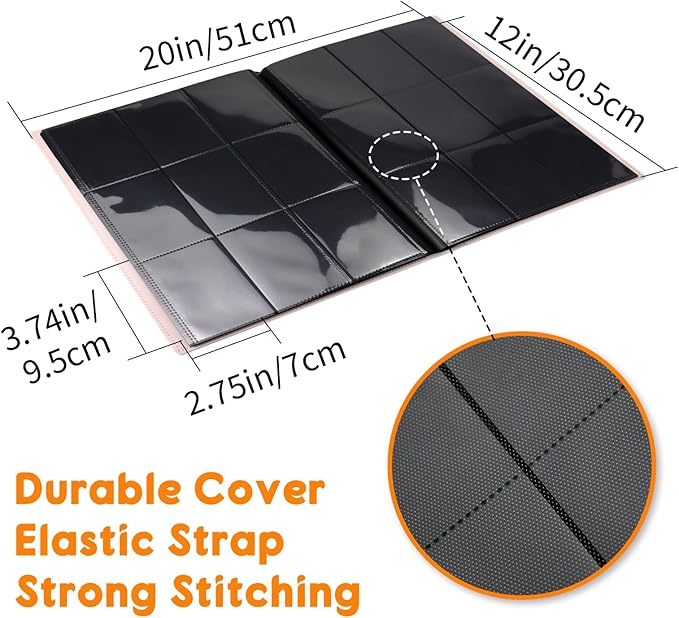 Card Binder 9 Pocket, PP Cover Trading Card Binder for 360 Cards, Sturdy Card Collection Album, Card Holder Folders for MTG, TCG, Game Cards & Sports Cards,Pink