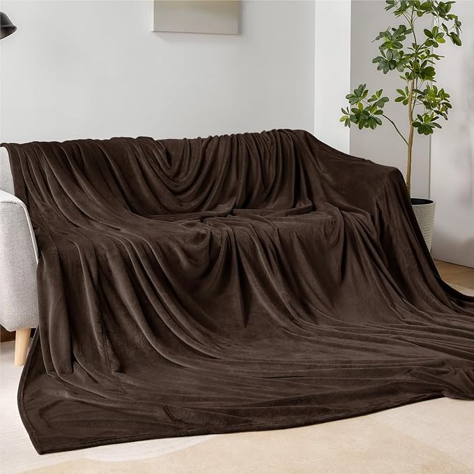 BEDELITE Fleece Blanket Soft Plush Oversized Bed Blanket Brown 120"x120" | Ultra Soft Plush Fleece, Lightweight Warmth, All Season Comfort, Fade Resistant, Machine Washable, Perfect for Sharing