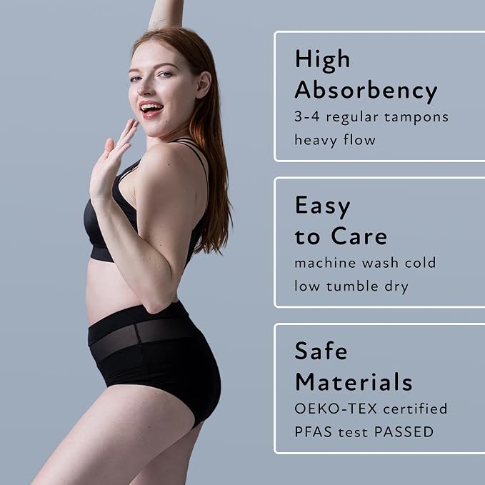 Goat Union Overnight Period Underwear for Women Heavy Flow, Leakproof Menstrual Panties Full Coverage