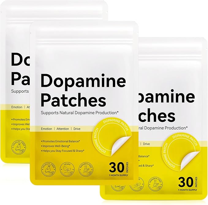 3 Packs Dopamine Patches Extra Strength, 30 Vegan Mood Boost Support Patches for Daily Mental Wellness,Positivity & Motivation,Supports Dopamine & Serotonin Balance, Dopamine Patch for Men Women