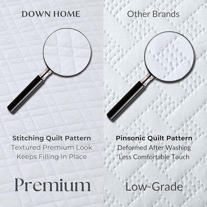 Queen Quilt Set with Shams Lightweight Quilted Bedspread Coverlet Thin Comforter Bed Cover Vintage Washed Quilted Blanket for All Season, Brushed Microfiber Diamond Stitching, White, 88"x92"