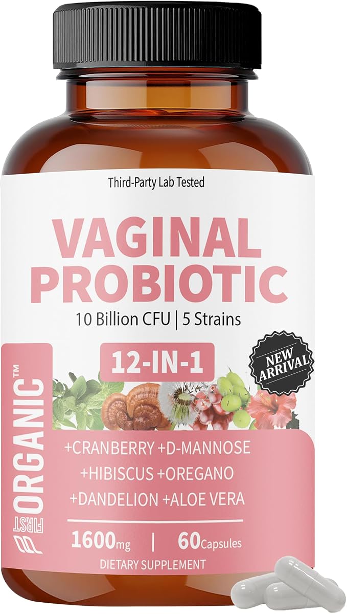 Women’s Vaginal Microflora Probiotic Complex | 1600mg - 60Capsules | Everyday Freshness & Comfort Formula | 12-in-1 Blend with Cranberry, D-Mannose & Hibiscus | Third-Party Lab Tested