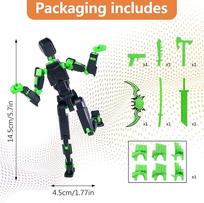 Action Figure Set, Model 13 Action Figure Multi-Jointed Movable,Gift Box Packaging, a Great for Loved Ones and Friends. (Black)