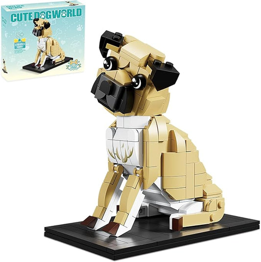 KAZI Adorable Dogs Building Toy Set,Dog Gifts for Animal-Lovers,Ideas Pug Dog Building Set for Girls and Boys,Creative Buildable Toys for Kids 8 and Up,Party Favors,Gifts for Halloween Christmas