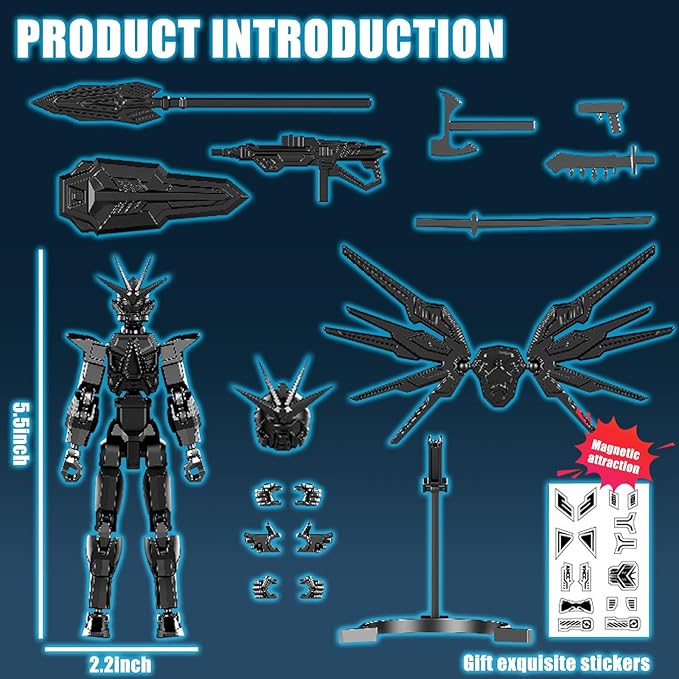 Already Assembled T13 Action Figure 2Pack Sets, 3D Printed Multi-Jointed Movable,Desktop Decorative Toy,Nova 13 Action Figure for Collectors Desktop Decorations (Yellow Red)