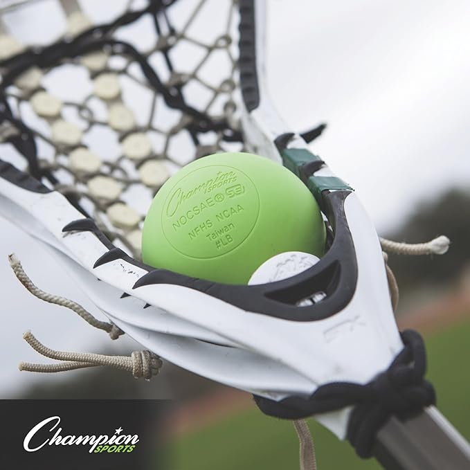 Champion Sports Lacrosse Balls – Official Size SEI Certified, Multi-Color Packs of 3, 6, or 12 for Practice & Games