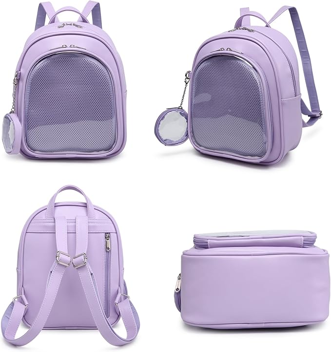 CHERRY SAUCE Kawaii Backpack PU Leather Ita Bag Aesthetic Cute Purse Pin Display