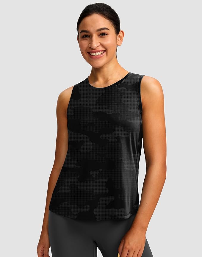 Women's Workout Tops Racerback Athletic Tank Tops Sleeveless Loose Fit Yoga Running Gym Shirts for Women