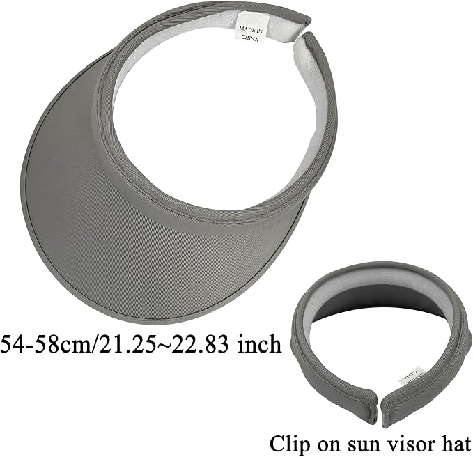 2 Pack Sun Visor Hats Women Men Clip On Wide Brim Visors Hat Outdoor Sports Golf Beach Travel Tennis Caps