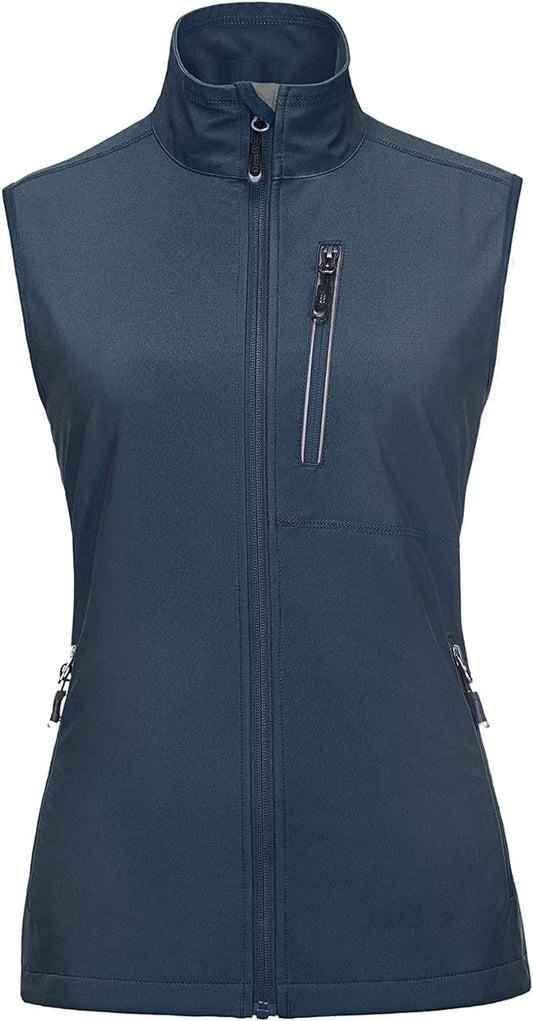33,000ft Women's Lightweight Running Vest Outerwear with Pockets, Windproof Sleeveless Jacket for Golf Hiking Travel
