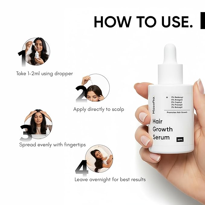 Hair Growth Serum For Density, Hair fall Control with 3% Redensyl, 5% Capixyl, 4% Anagain, 3% Procapil & 3% Baicapil, Rosemary & Biotin For Both Men & Women, 1.01 fl.oz./30ML