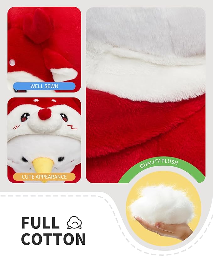 OLAOLA Christmas Reindeer Snowman Plush 15 Inch Cute Snowman Stuffed Animals Plush Toy Soft Doll Pillow for Kids Adults