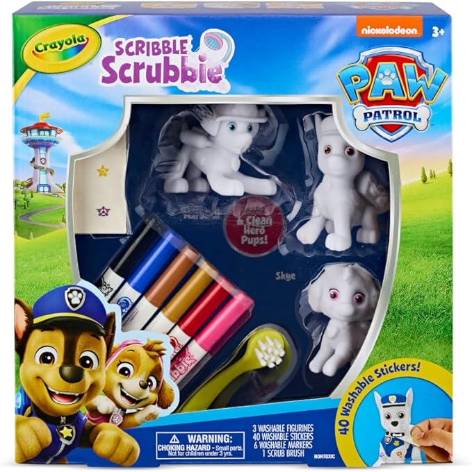 Crayola Scribble Scrubbie PAW Patrol Figurine Playset, Customizable PAW Patrol Toys & Gifts for Toddlers, Reusable Coloring Activity, Ages 3+