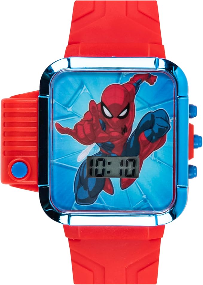 Marvel Spider-Man Flashlight Watch for Kids – Light-Up Fun with LCD Display, LED Flashlight, and Durable Silicone Band