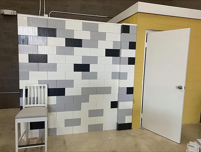 EverBlock 6" x 6" Half Size Plastic Modular Block Bulk Pack | Giant Building Blocks | Easy to Connect & Reuse | Indoor & Outdoor Use | Build Displays & Structures | Light Gray