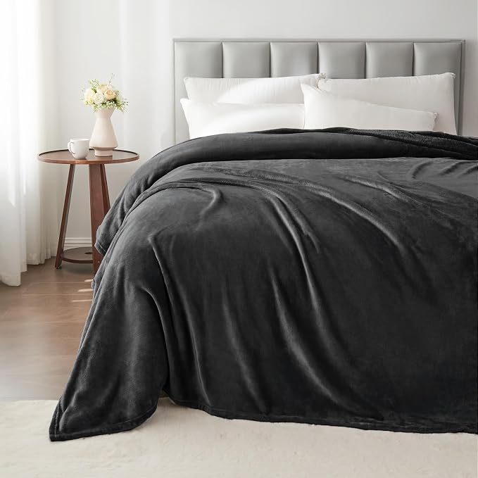 BEDELITE Fleece Blanket Soft Plush King Bed Blanket Charcoal Grey 108"x90" | Ultra Soft Fleece, Plush Microfiber, Lightweight Warmth, All Season Comfort, Fade Resistant, Machine Washable