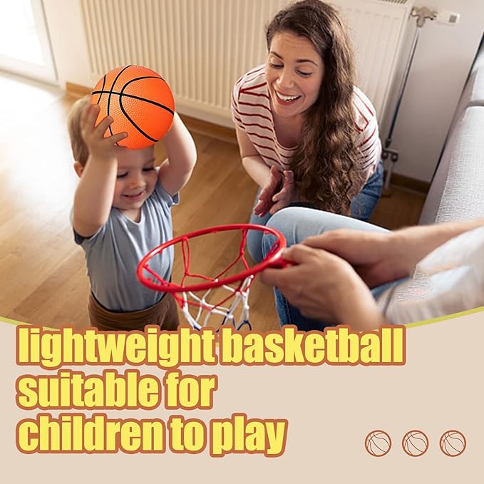 Hymaz 24 Pack 4 inch Mini Basketball Ball, Small Basketball with Pump for Kids Toddlers Great Gifts, Inflatable Toys Rubber ball for Basketballs Hoop, for Indoors Outdoors Pool Party Theme Favors Game