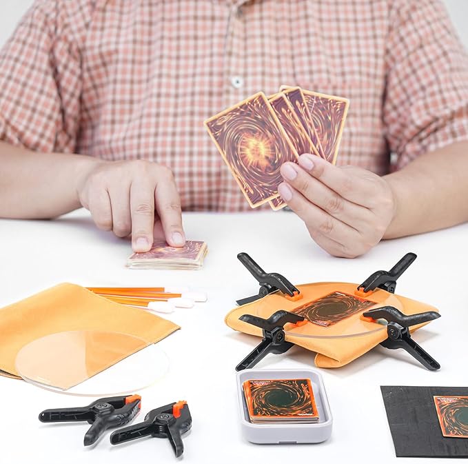 Leinuosen 228 Pcs Trade Card Flattening Kit, Card Cleaning Kit for TCG Collectors Collectible Cleaning Protect Supplies