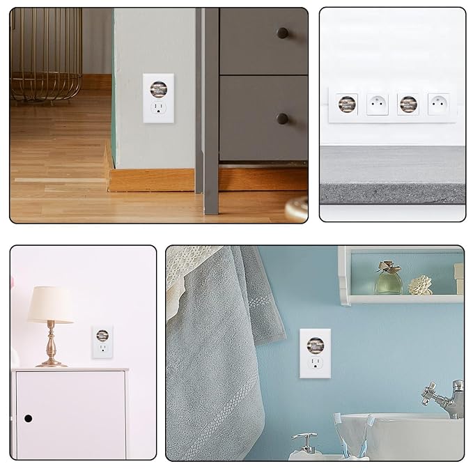 Dark Grey Wooden (1) Outlet Covers Baby Proofing Safe & Secure Electric Plug Protectors | Socket Covers for Home & Office
