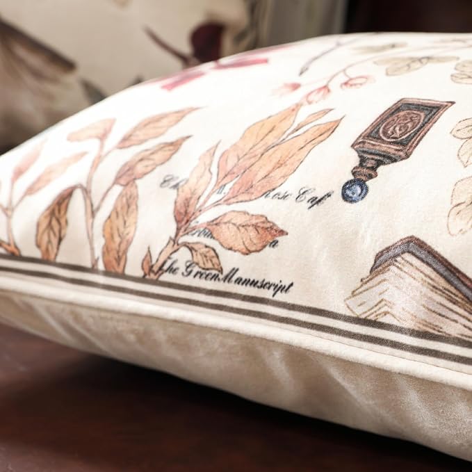 Designer Vintage Velvet Throw Pillow Cover,20"x12"-Xipeia | Pillow Cover,Concealed Zipper Design,Dragonfly Pattern,Sofas,Bedroom,Living Room,Lounge Chairs,All Season Home Decor