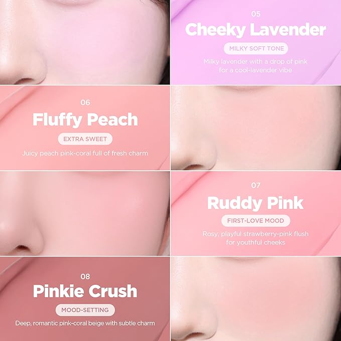 lilybyred Luv Beam Cheek Balm | Heart-Shaped Korean Cream Blush, Semi-Matte Finish, Long-Lasting, Blendable & Buildable, Soft Creamy Texture, Lightweight, Natural Flush, 0.12 oz. (13 Shy Pink)