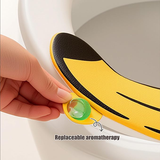 of Fruit Shaped PU Toilet Seat Covers Featuring Gentle Texture and Simple Adhesive Installation for Bathroom Comfort Hygienic Toilet Seat Cover