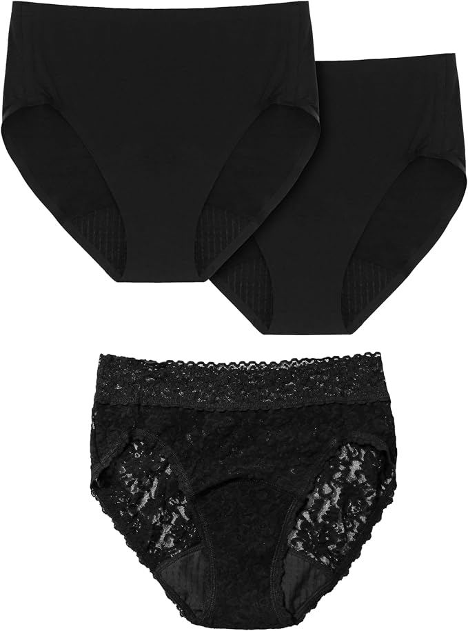 saalt and Hanky Panky+ [powered Period Underwear Bundle | Includes 2 Seamless High Waist & 1 Hanky Panky+ French Cut Brief