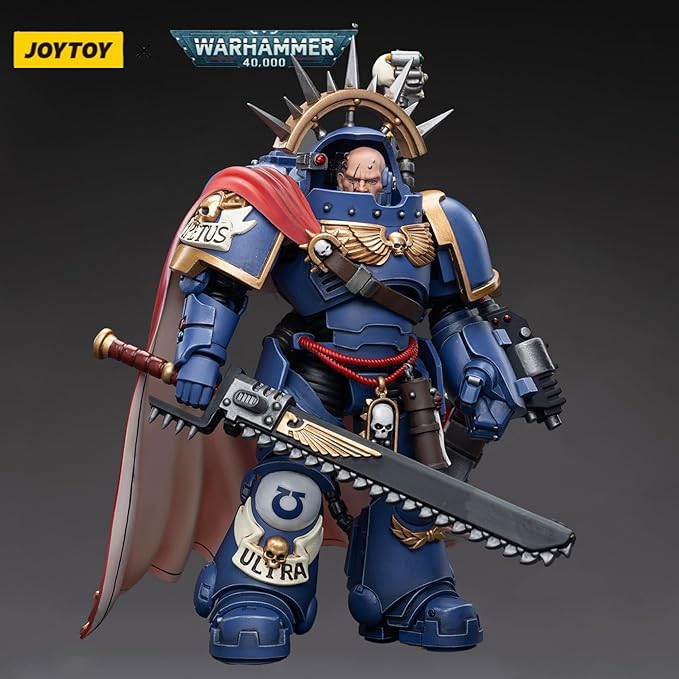 JOYTOY 1/18 Warhammer 40,000 Action Figure Ultramarines Captain in Gravis Armour Collection Model (4 inch)
