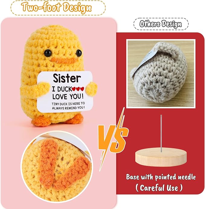 MBL Sister Gifts for Birthday Mothers Day - Handmade Funny Cute Small Duck Christmas Stocking Stuffers Xmas Holiday Graduation Present for Sisters Sis Big Little Soul Sister